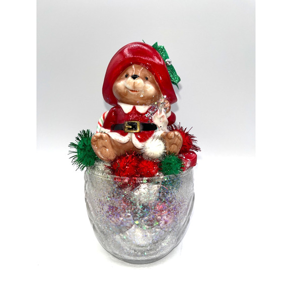 Unbranded Other - Vintage Christmas Candy Cane Santa Bear Santa Paws here,I've got the stash! OOAK
